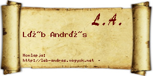 Léb András névjegykártya